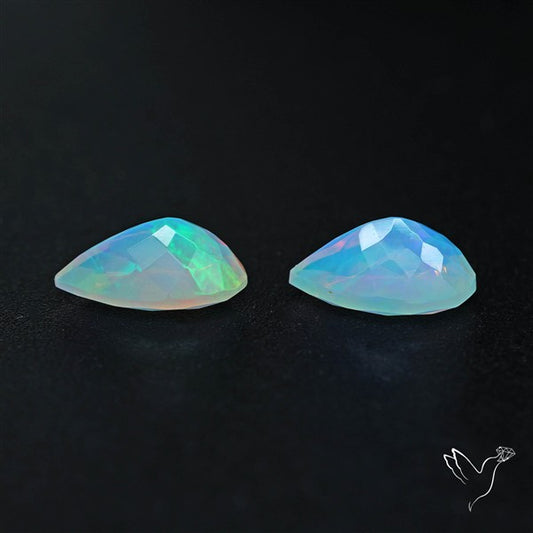 AAA Ethiopian Opal Faceted Pair Fine Gemstone