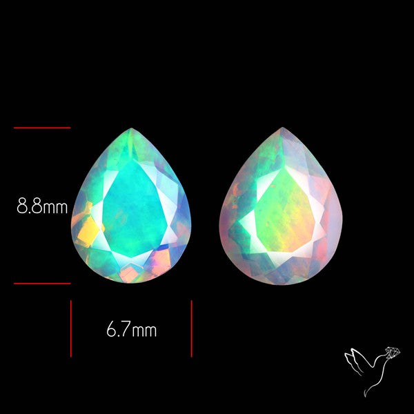 AAA Ethiopian Opal Faceted Pair Fine Gemstone