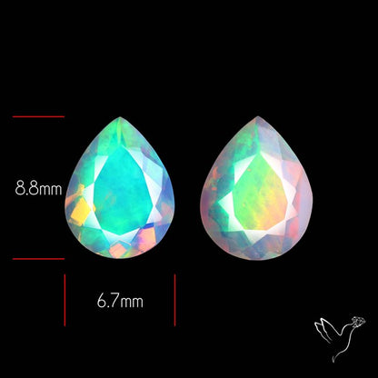AAA Ethiopian Opal Faceted Pair Fine Gemstone