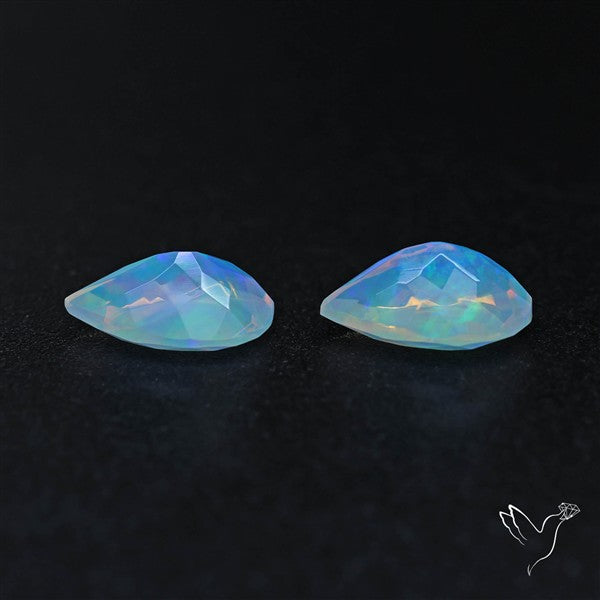 AAA Ethiopian Opal Faceted Pair Fine Gemstone