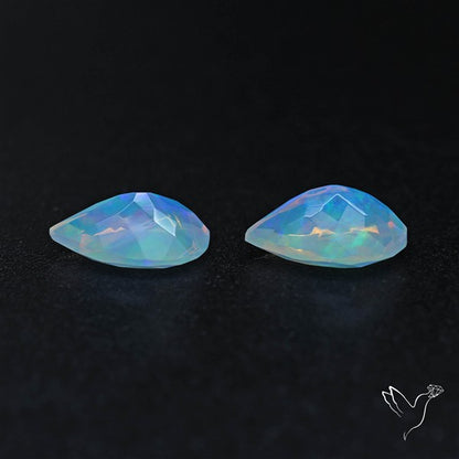 AAA Ethiopian Opal Faceted Pair Fine Gemstone