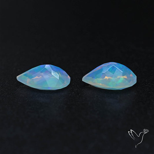 AAA Ethiopian Opal Faceted Pair Fine Gemstone