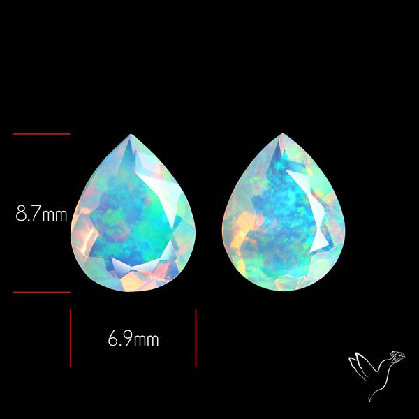 AAA Ethiopian Opal Faceted Pair Fine Gemstone