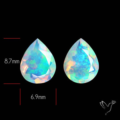 AAA Ethiopian Opal Faceted Pair Fine Gemstone