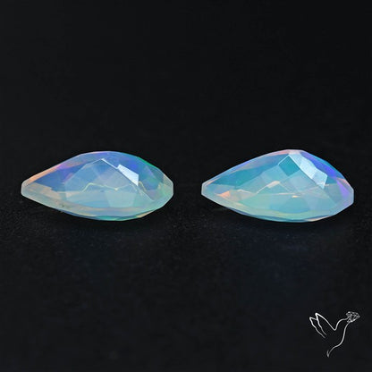 AAA Ethiopian Opal Faceted Pair Fine Gemstone