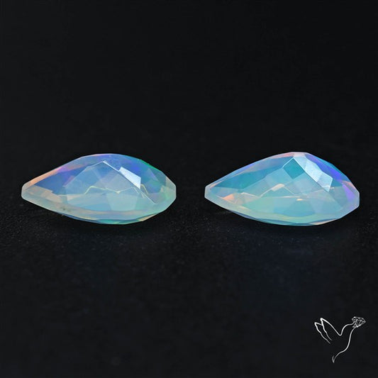 AAA Ethiopian Opal Faceted Pair Fine Gemstone