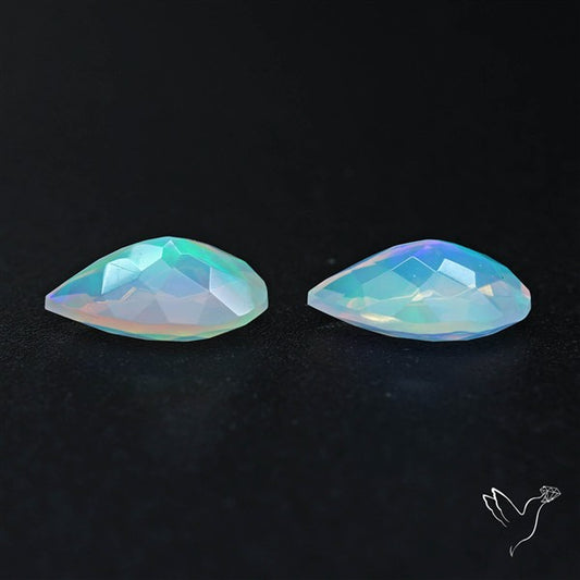 AAA Ethiopian Opal Faceted Pair Fine Gemstone