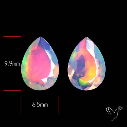AAA Ethiopian Opal Faceted Pair Fine Gemstone
