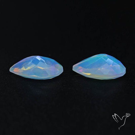 AAA Ethiopian Opal Faceted Pair Fine Gemstone