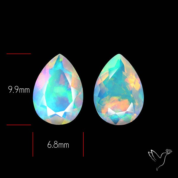 AAA Ethiopian Opal Faceted Pair Fine Gemstone