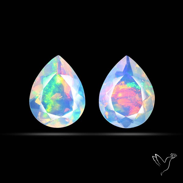 AAA Ethiopian Opal Faceted Pair Fine Gemstone