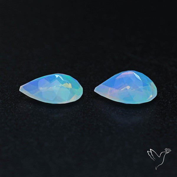 AAA Ethiopian Opal Faceted Pair Fine Gemstone