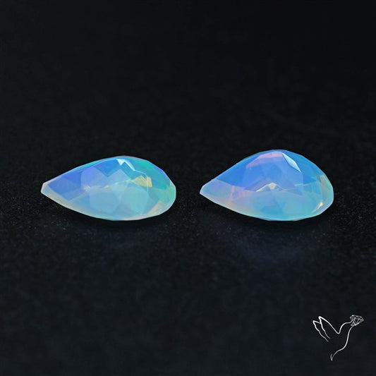 AAA Ethiopian Opal Faceted Pair Fine Gemstone
