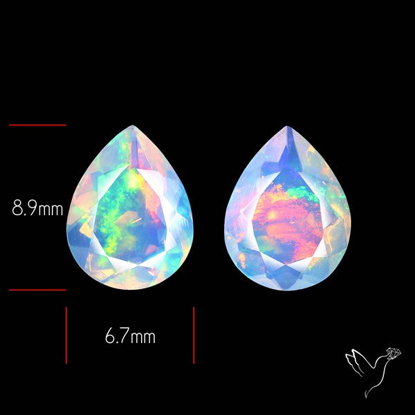 AAA Ethiopian Opal Faceted Pair Fine Gemstone