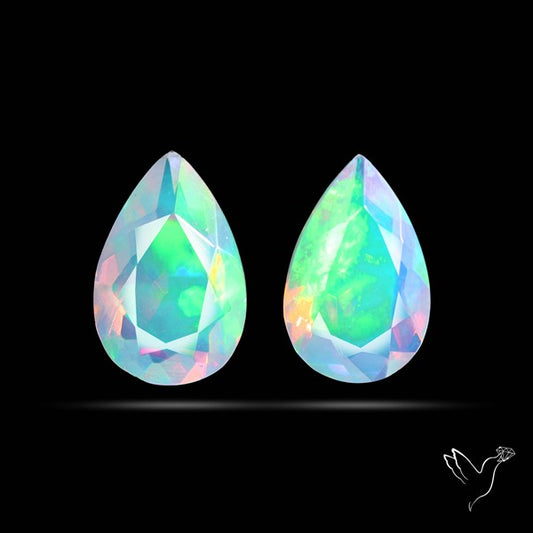 AAA Ethiopian Opal Faceted Pair Fine Gemstone