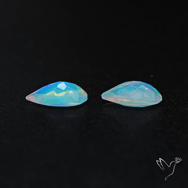 AAA Ethiopian Opal Faceted Pair Fine Gemstone