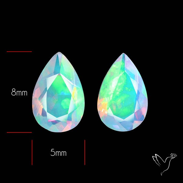 AAA Ethiopian Opal Faceted Pair Fine Gemstone
