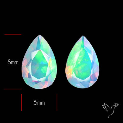 AAA Ethiopian Opal Faceted Pair Fine Gemstone