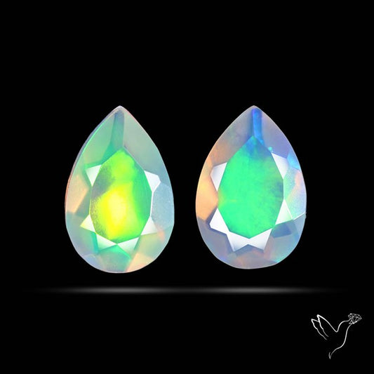 AAA Ethiopian Opal Faceted Pair Fine Gemstone