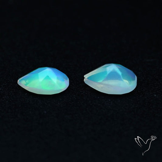 AAA Ethiopian Opal Faceted Pair Fine Gemstone
