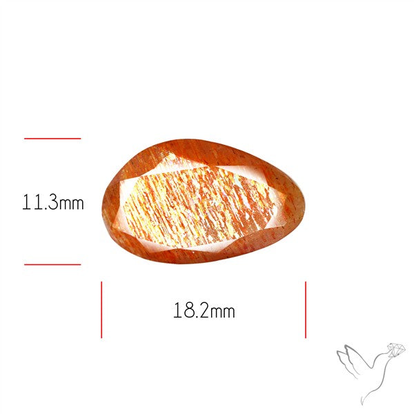 Meteor Shower Sunstone Faceted Rare Pattern Fine Gemstone