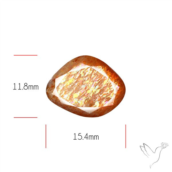 Meteor Shower Sunstone Faceted Rare Pattern Fine Gemstone