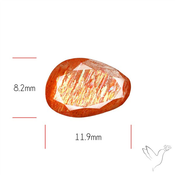 Meteor Shower Sunstone Faceted Rare Pattern Fine Gemstone