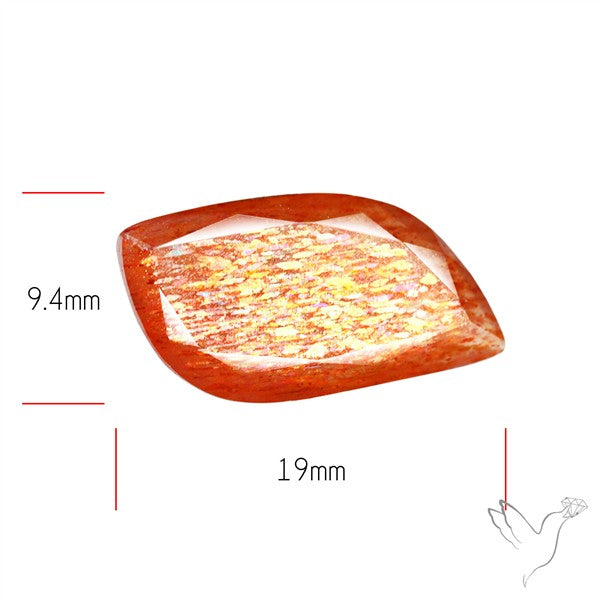 Meteor Shower Sunstone Faceted Rare Pattern Fine Gemstone