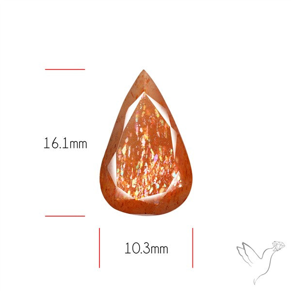 Meteor Shower Sunstone Faceted Rare Pattern Fine Gemstone