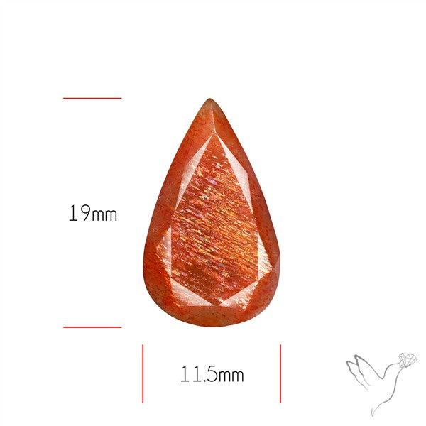 Meteor Shower Sunstone Faceted Rare Pattern Fine Gemstone
