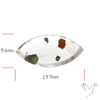 Rare Pyrite and Iron Included Quartz Cabochon