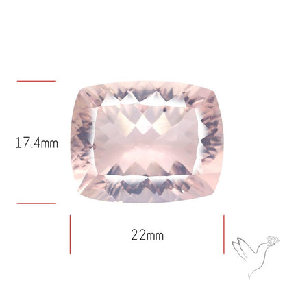 Millennium Cut Fine Rose Quartz Brazil Concave Cut