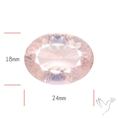 Millennium Cut Fine Rose Quartz Brazil Concave Cut