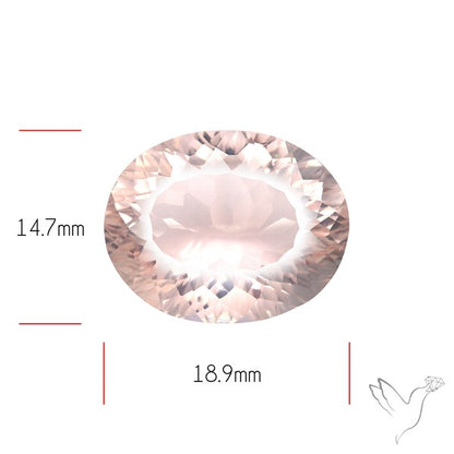 Millennium Cut Fine Rose Quartz Brazil Concave Cut