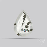 Rare Pyrite Included Quartz Cabochon with natural Rainbow Formation