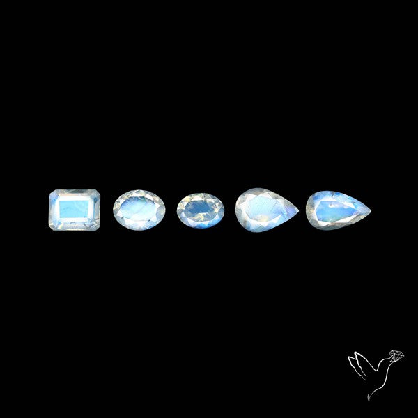 Faceted African Blue Moonstone Set