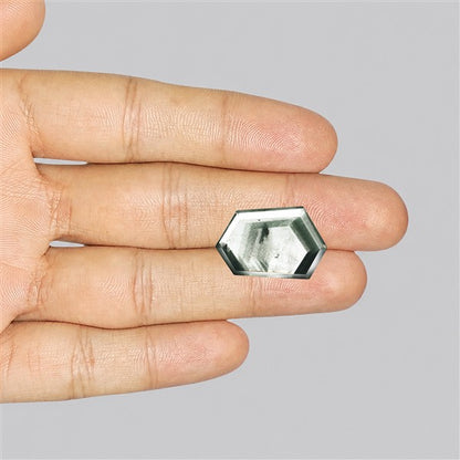 Green Phantom Quartz Portrait Cut Fine Gemstone