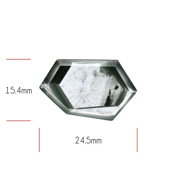 Green Phantom Quartz Portrait Cut Fine Gemstone
