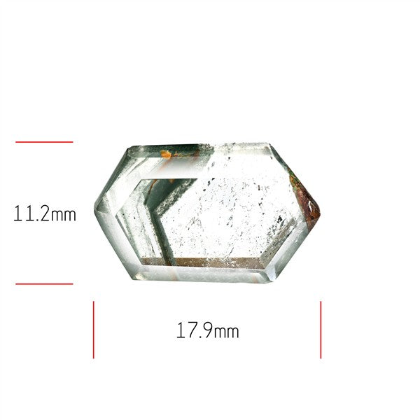 Green Phantom Quartz Portrait Cut Fine Gemstone