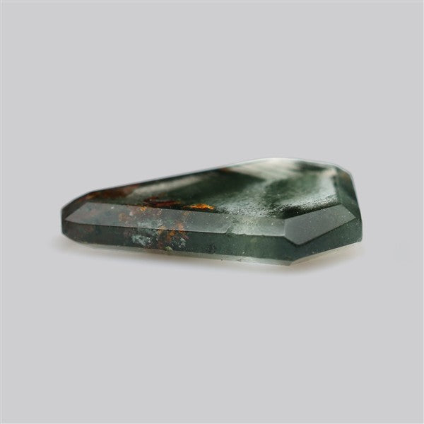 Green Phantom Quartz Portrait Cut Fine Gemstone