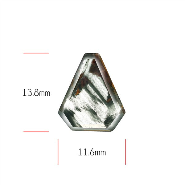 Green Phantom Quartz Portrait Cut Fine Gemstone