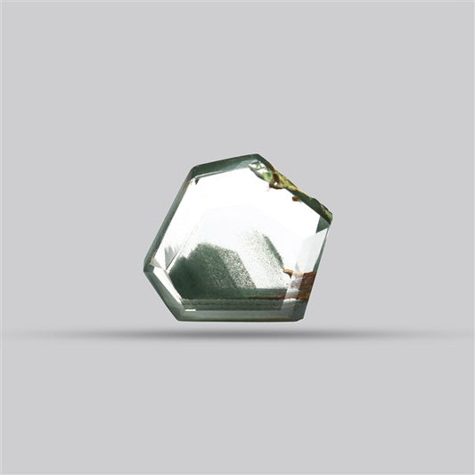 Green Phantom Quartz Portrait Cut Fine Gemstone