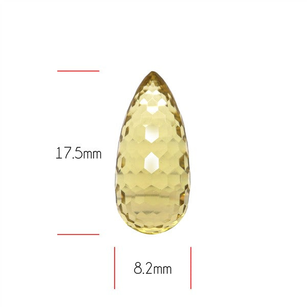 Champagne Quartz Briolette Cut Drop Fine Gemstone