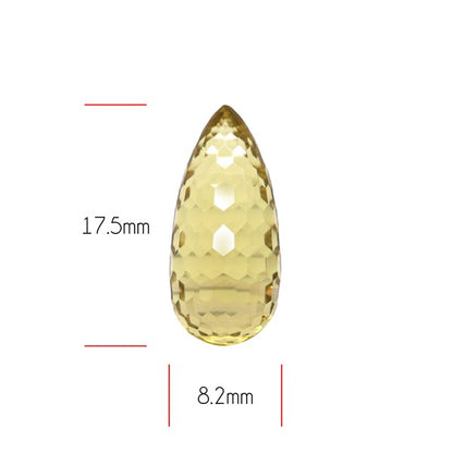 Champagne Quartz Briolette Cut Drop Fine Gemstone