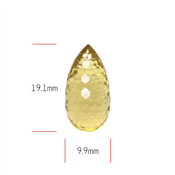 Champagne Quartz Briolette Cut Drop Fine Gemstone