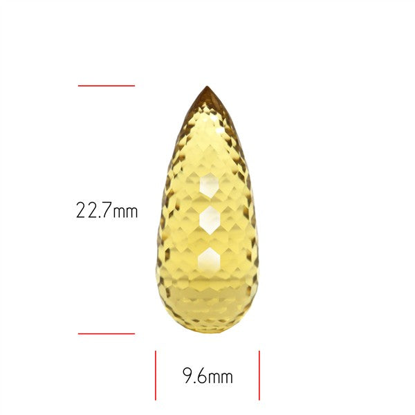 Champagne Quartz Briolette Cut Drop Fine Gemstone
