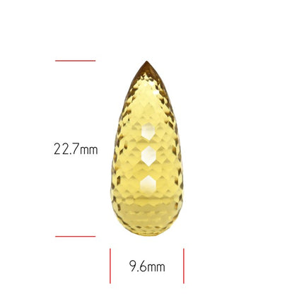 Champagne Quartz Briolette Cut Drop Fine Gemstone