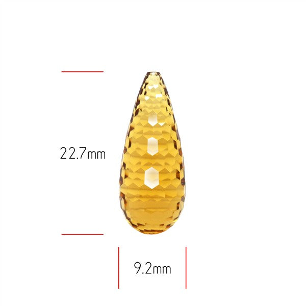 Champagne Quartz Briolette Cut Drop Fine Gemstone