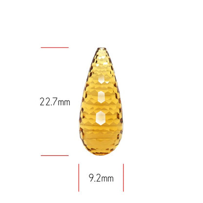 Champagne Quartz Briolette Cut Drop Fine Gemstone