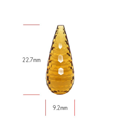 Champagne Quartz Briolette Cut Drop Fine Gemstone